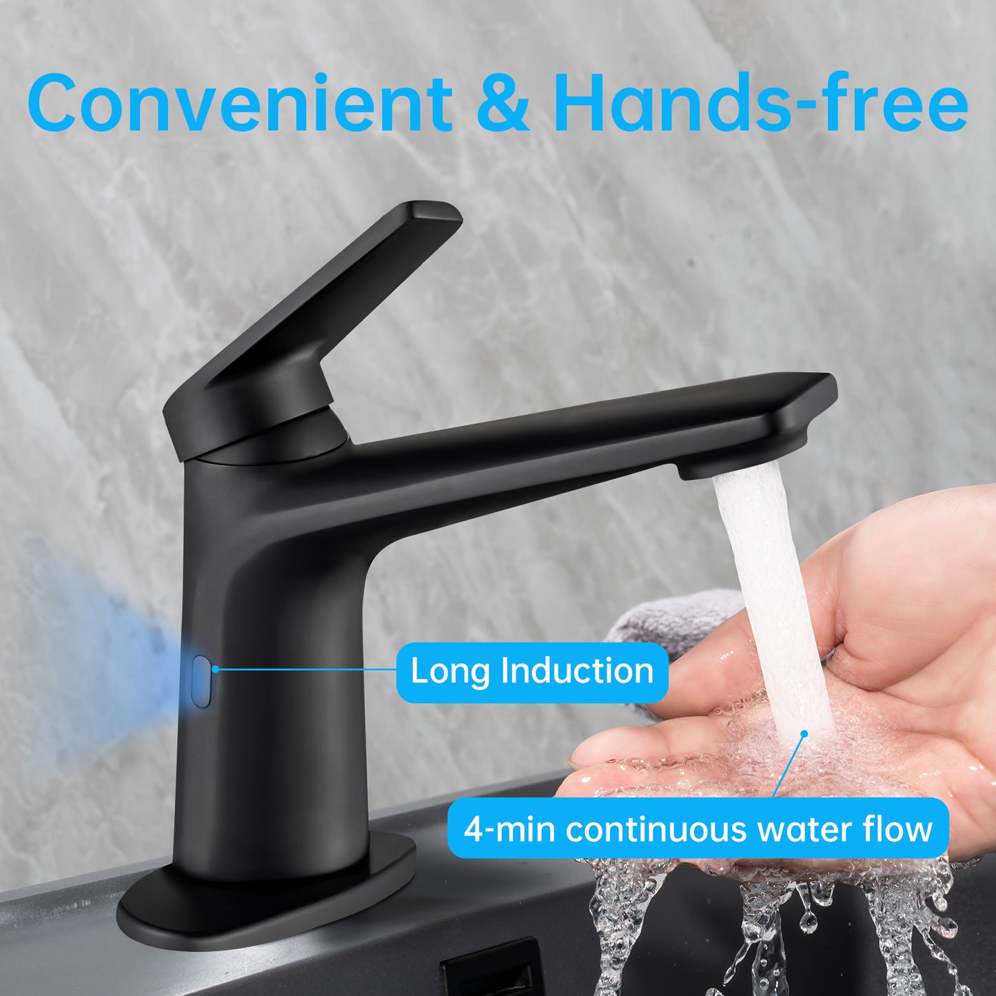Goesmo 29100 Touchless Bathroom Sink Faucets with Single Handle 2 Sensor Modes