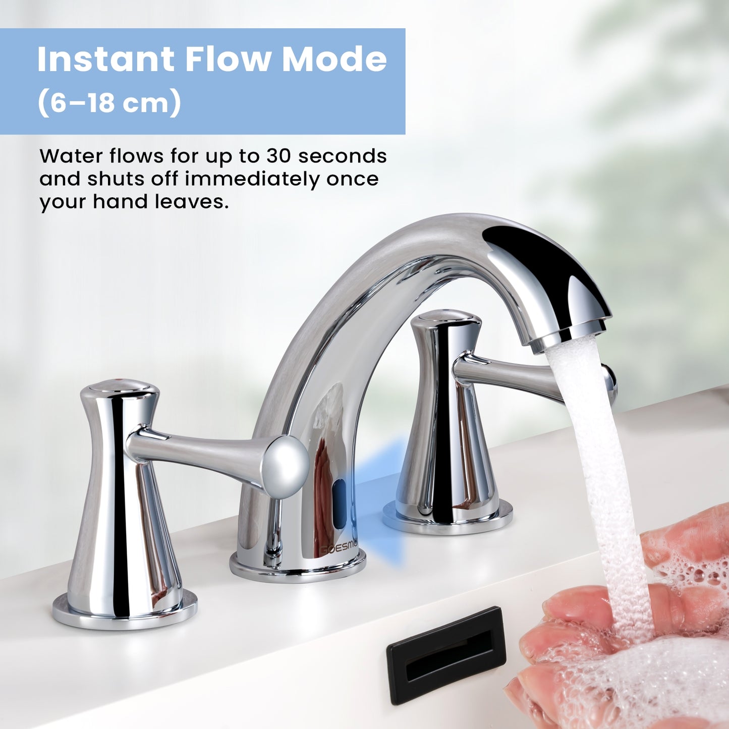 GOESMO 29180 Smart Dual-Handle Touchless Faucet for Bathrom Sink