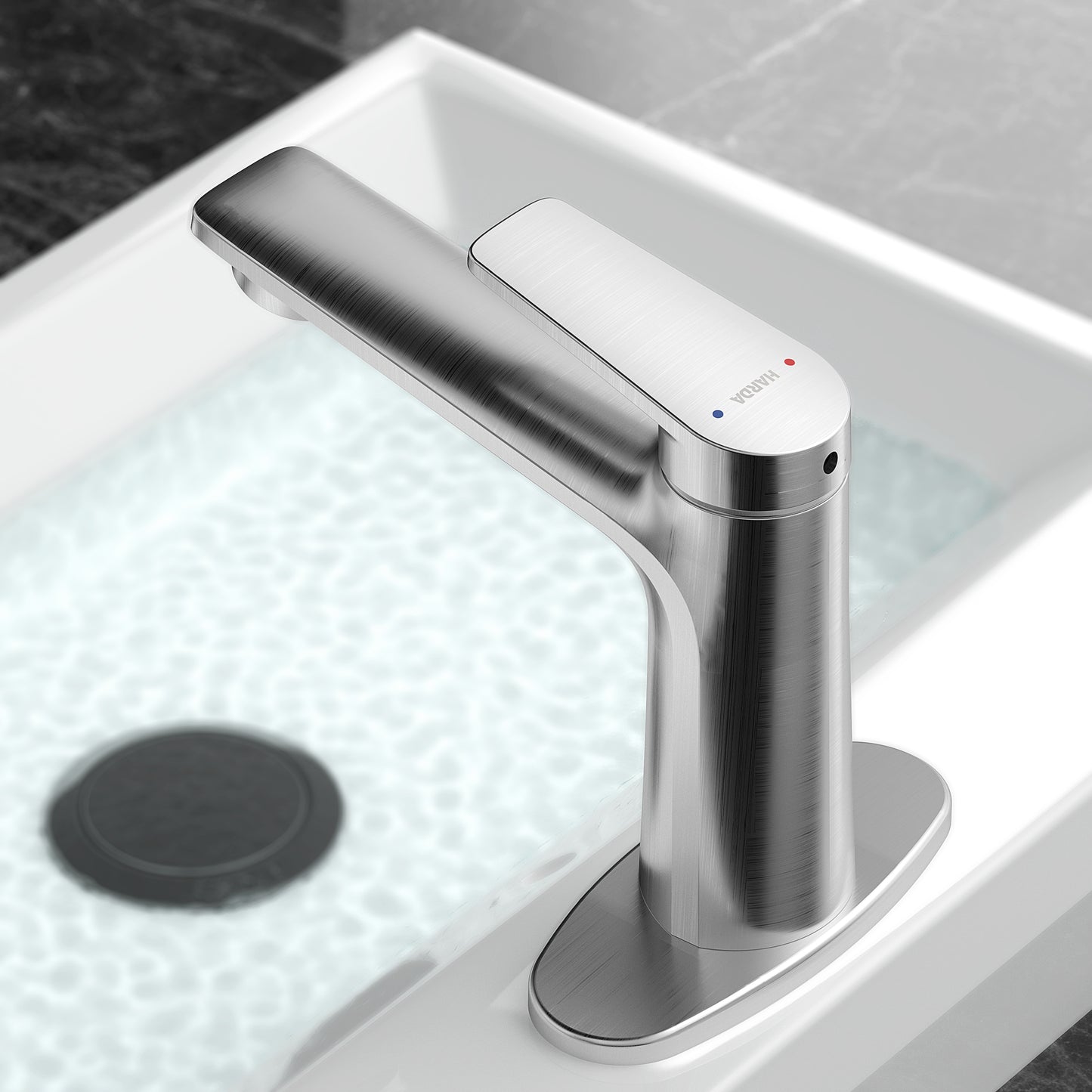 Goesmo 29100 Touchless Bathroom Sink Faucets with Single Handle 2 Sensor Modes