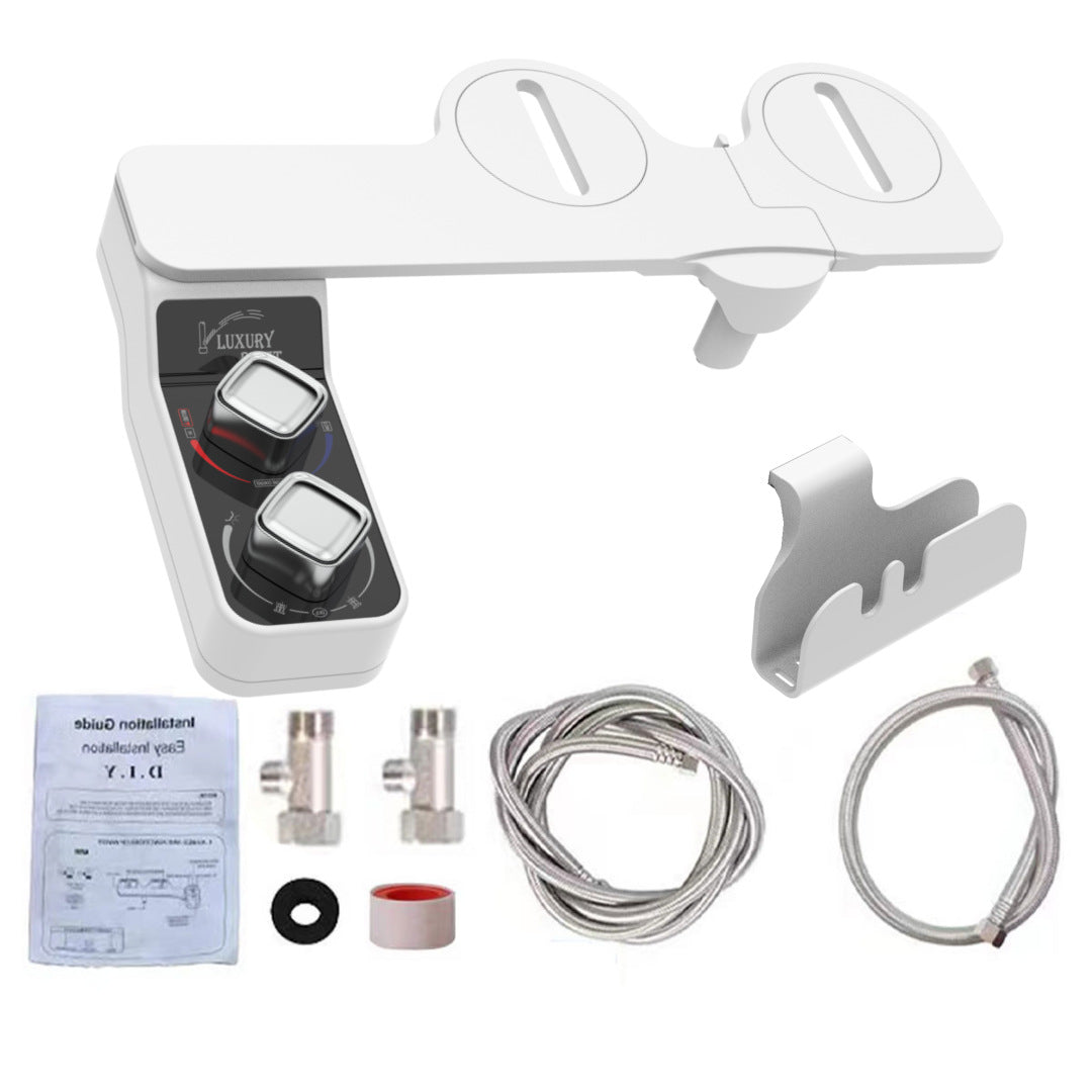 GOESMO Hot & Cold Bidet Attachment for Toilet - Dual Nozzle, Non-Electric