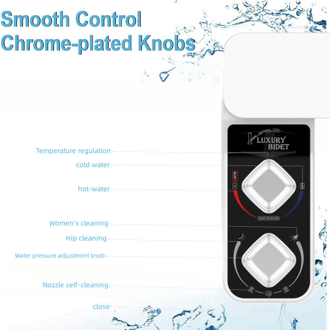 GOESMO Hot & Cold Bidet Attachment for Toilet - Dual Nozzle, Non-Electric
