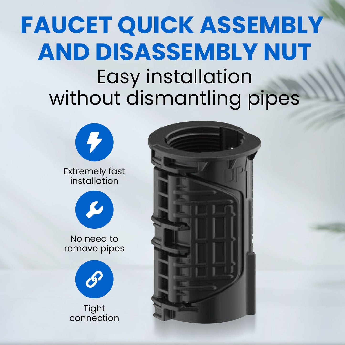 GOESMO 21048 Quick Installation and Detachment Nut for Kitchen Bathroom Faucets