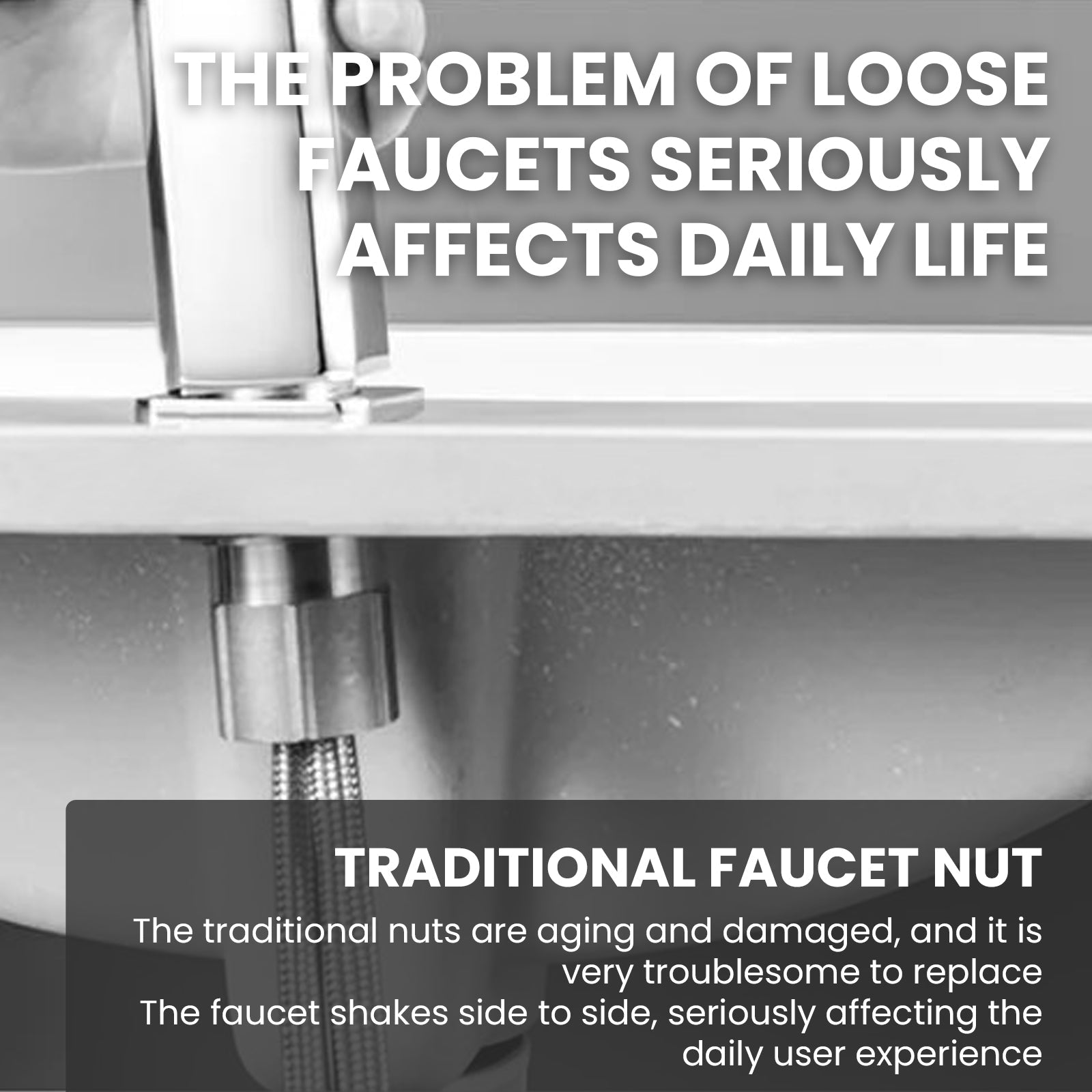 GOESMO 21048 Quick Installation and Detachment Nut for Kitchen Bathroom Faucets