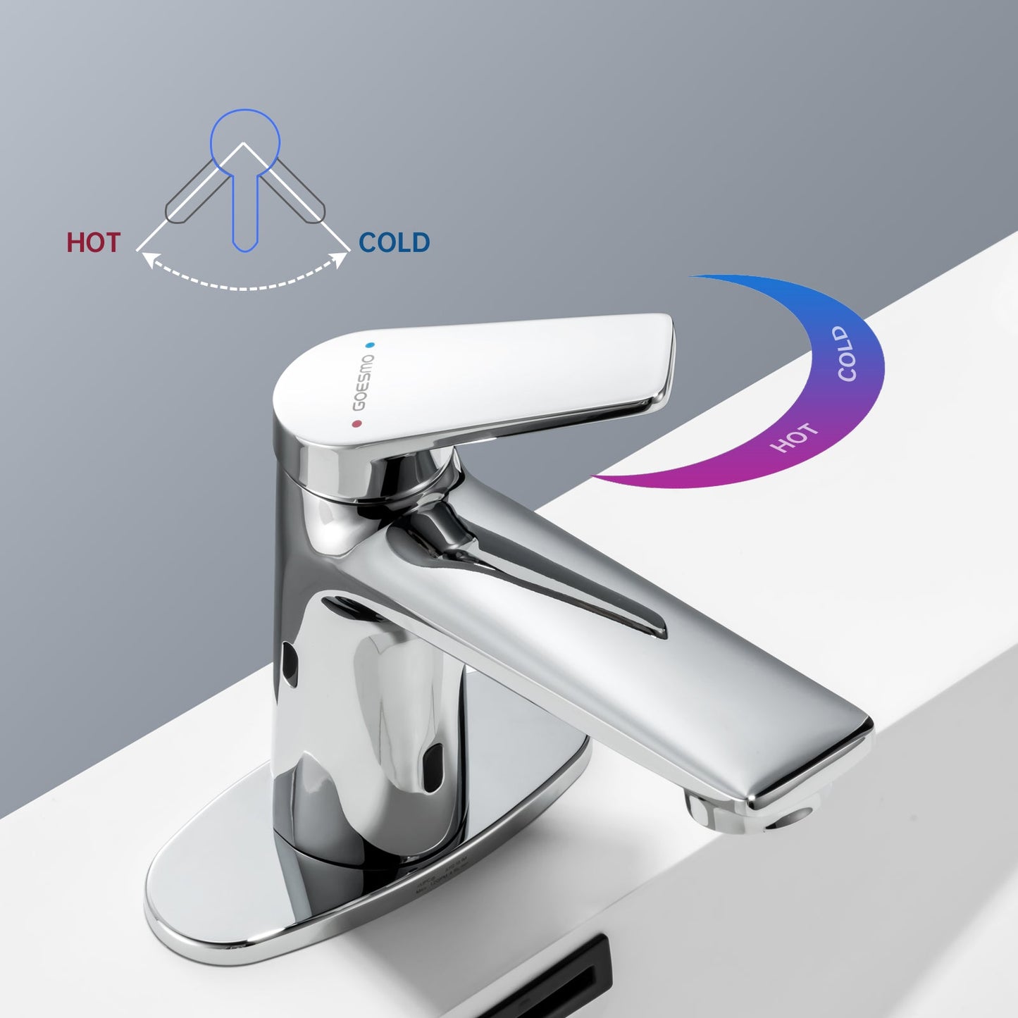 GOESMO 29101 single handle faucet for easy water temperature control in the bathroom