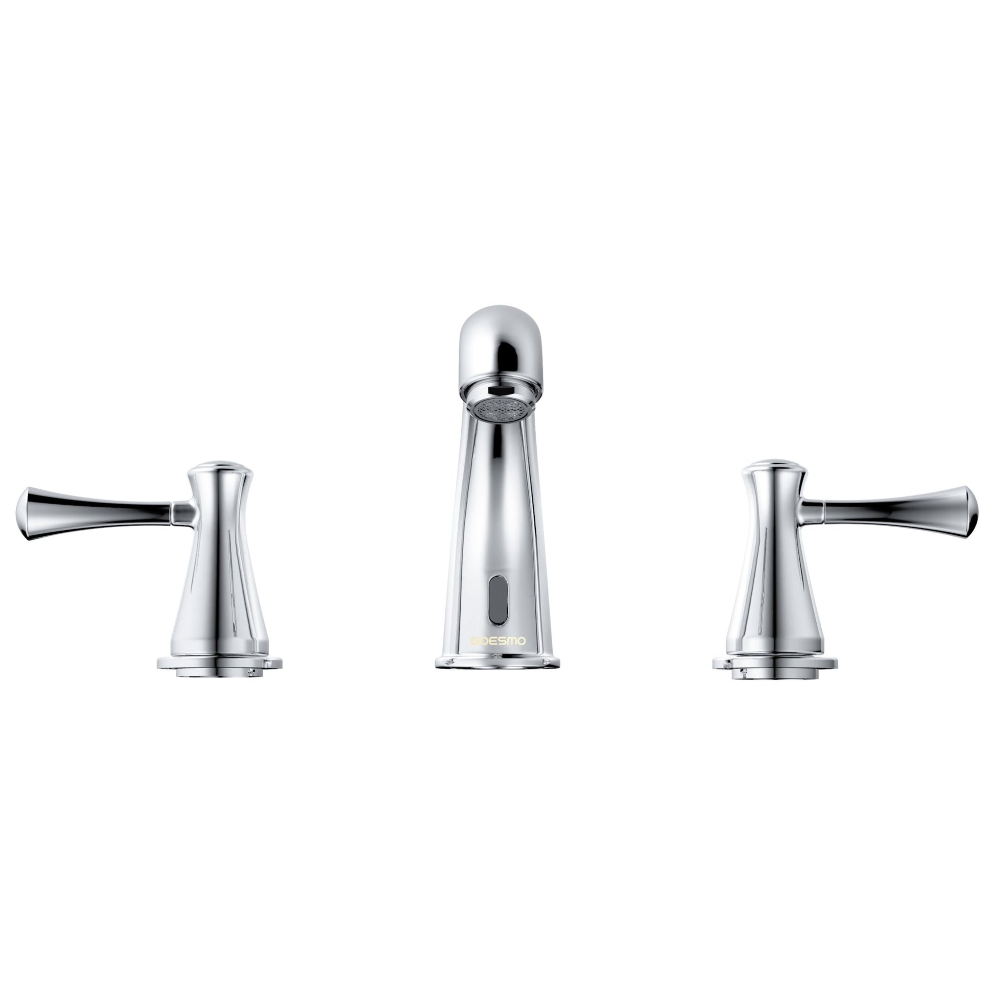 Modern dual-handle sensor faucet with chrome finish
