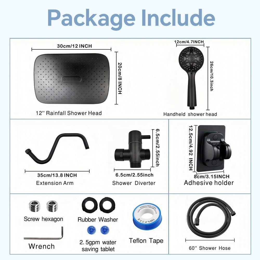 GOESMO Shower Head Combo With Handheld & Rain Shower bathroombathroom