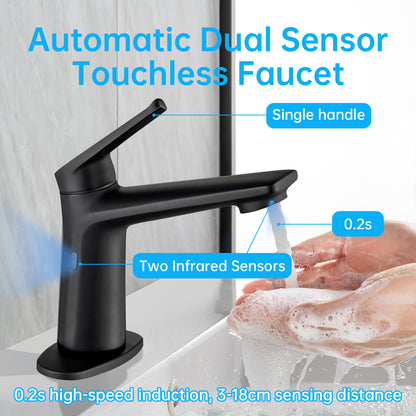 Goesmo 29100 Touchless Bathroom Sink Faucets with Single Handle 2 Sensor Modes