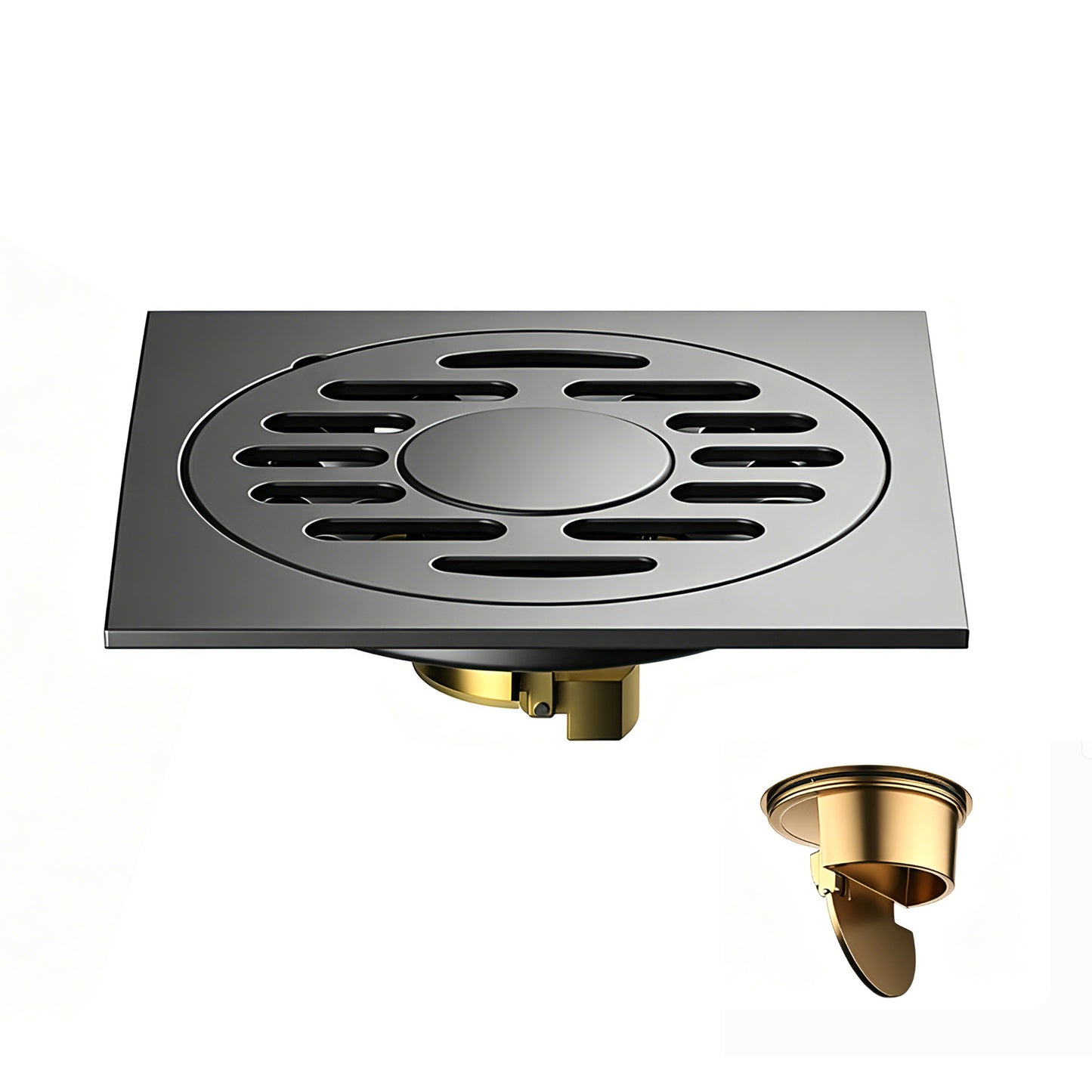 brushed stainless steel square floor drain with anti backflow drainage core