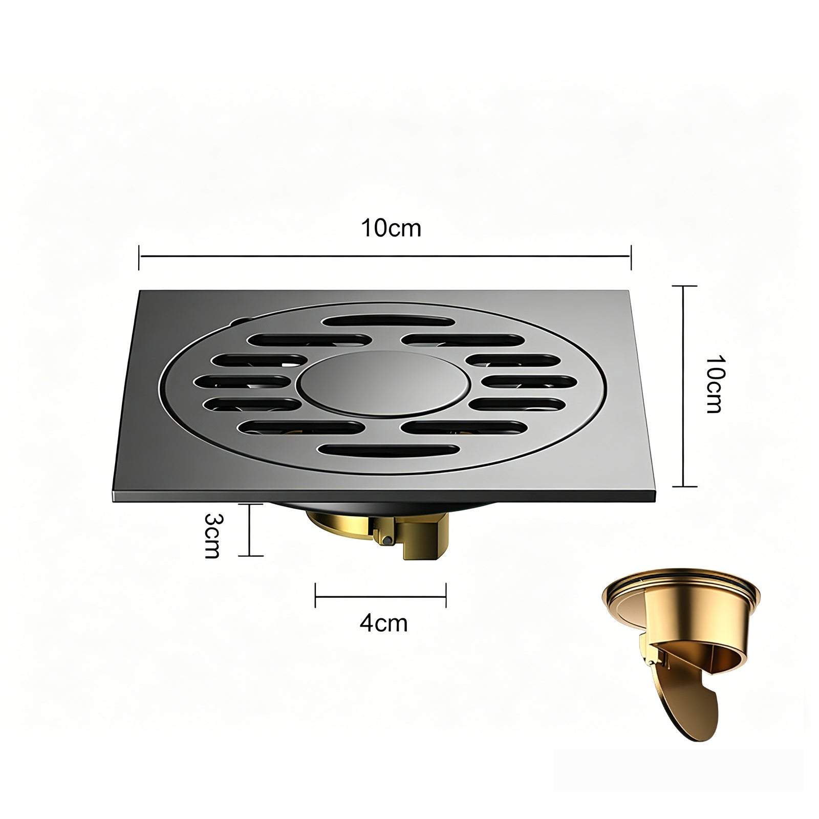 rustproof 304 stainless steel shower drain cover with hair strainer filter