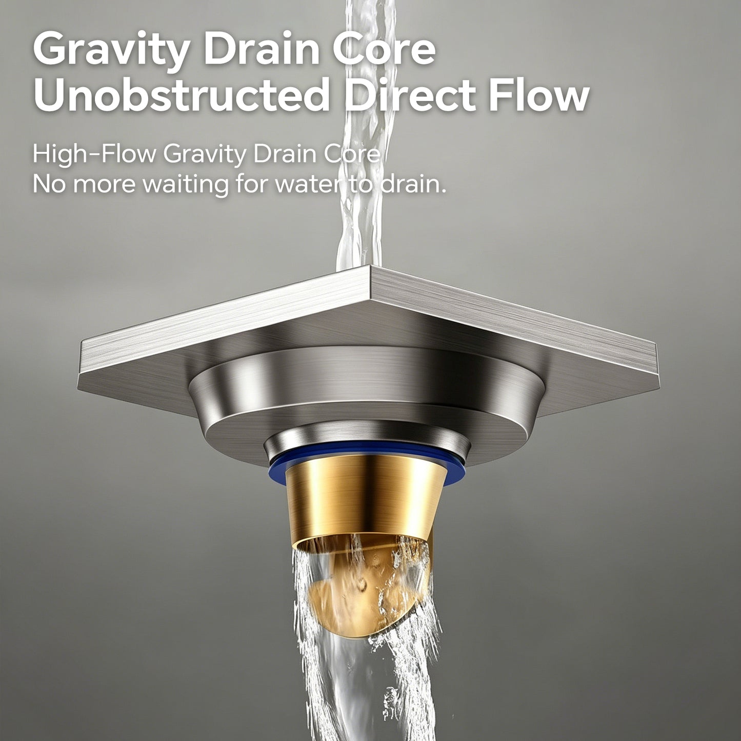 anti odor shower floor drain with gravity closure stainless steel drain cover