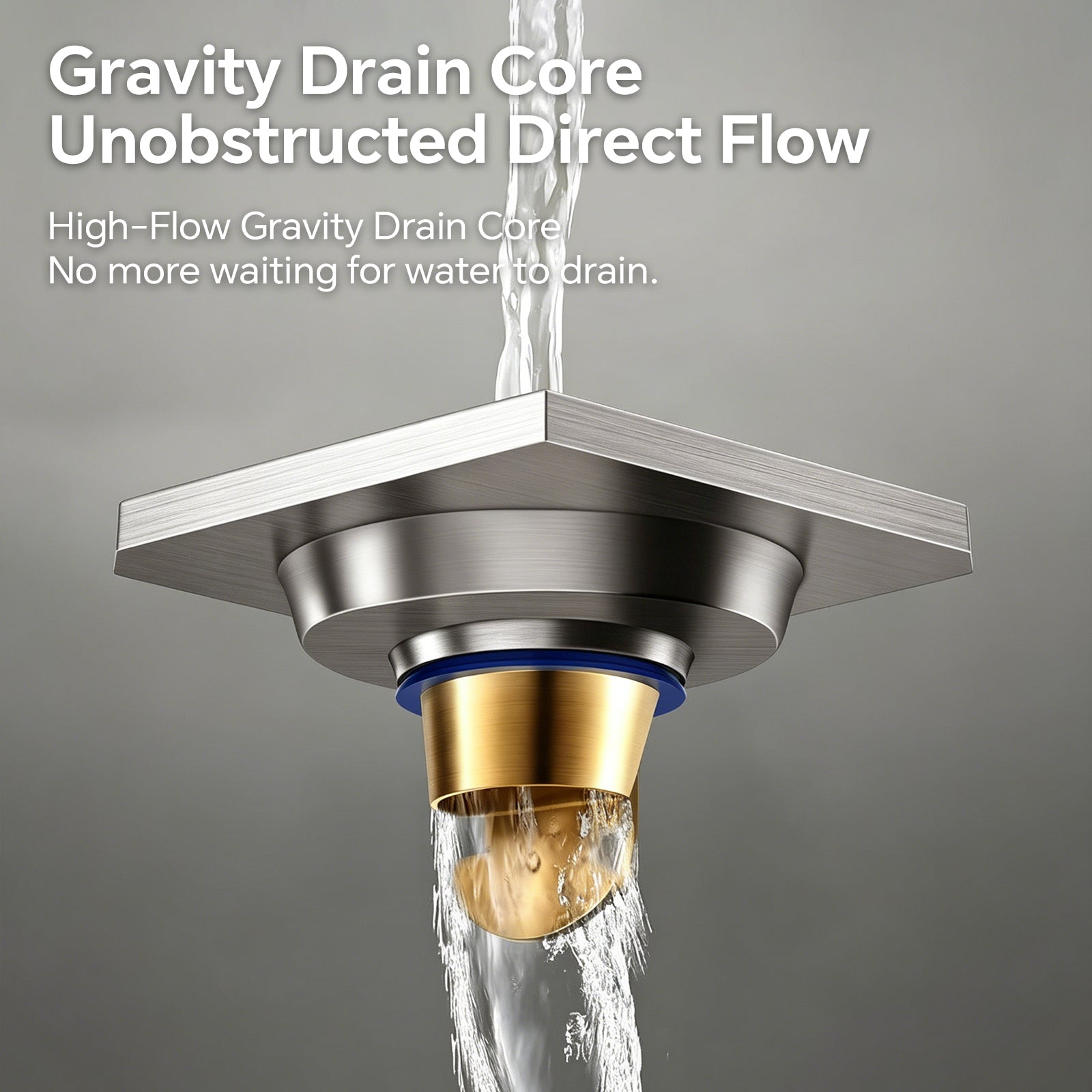 anti odor shower floor drain with gravity closure stainless steel drain cover