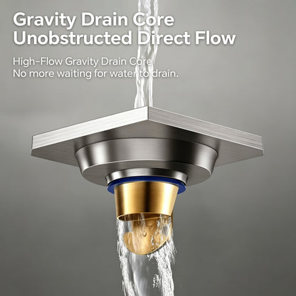 anti odor shower floor drain with gravity closure stainless steel drain cover