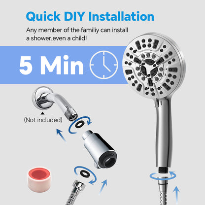 Magnetic shower head without bracket for fast tool-free installation