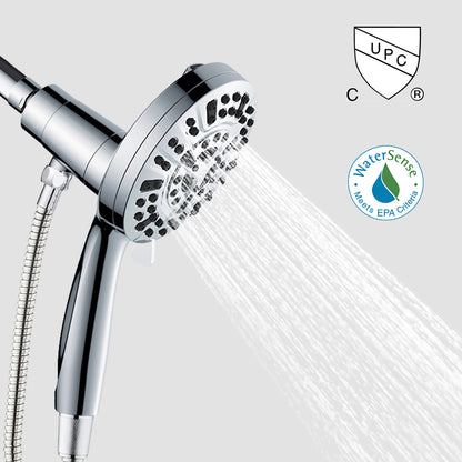 GOESMO 16991 WaterSense certified handheld shower head with UPC compliance and magnetic docking
