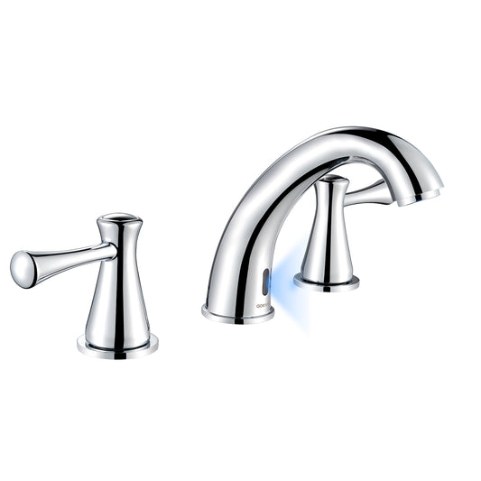 Modern dual-handle sensor faucet with chrome finish