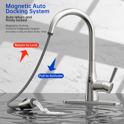 GOESMO 20850 Touchless Single Handle Kitchen Faucet with Pull Down Sprayer faucetsfaucets