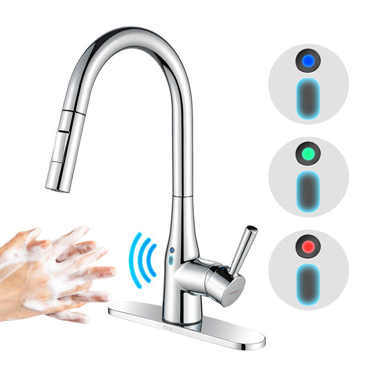 GOESMO 20851 Magnetic Sensor Kitchen Faucet – Pull to Flow faucetsnew