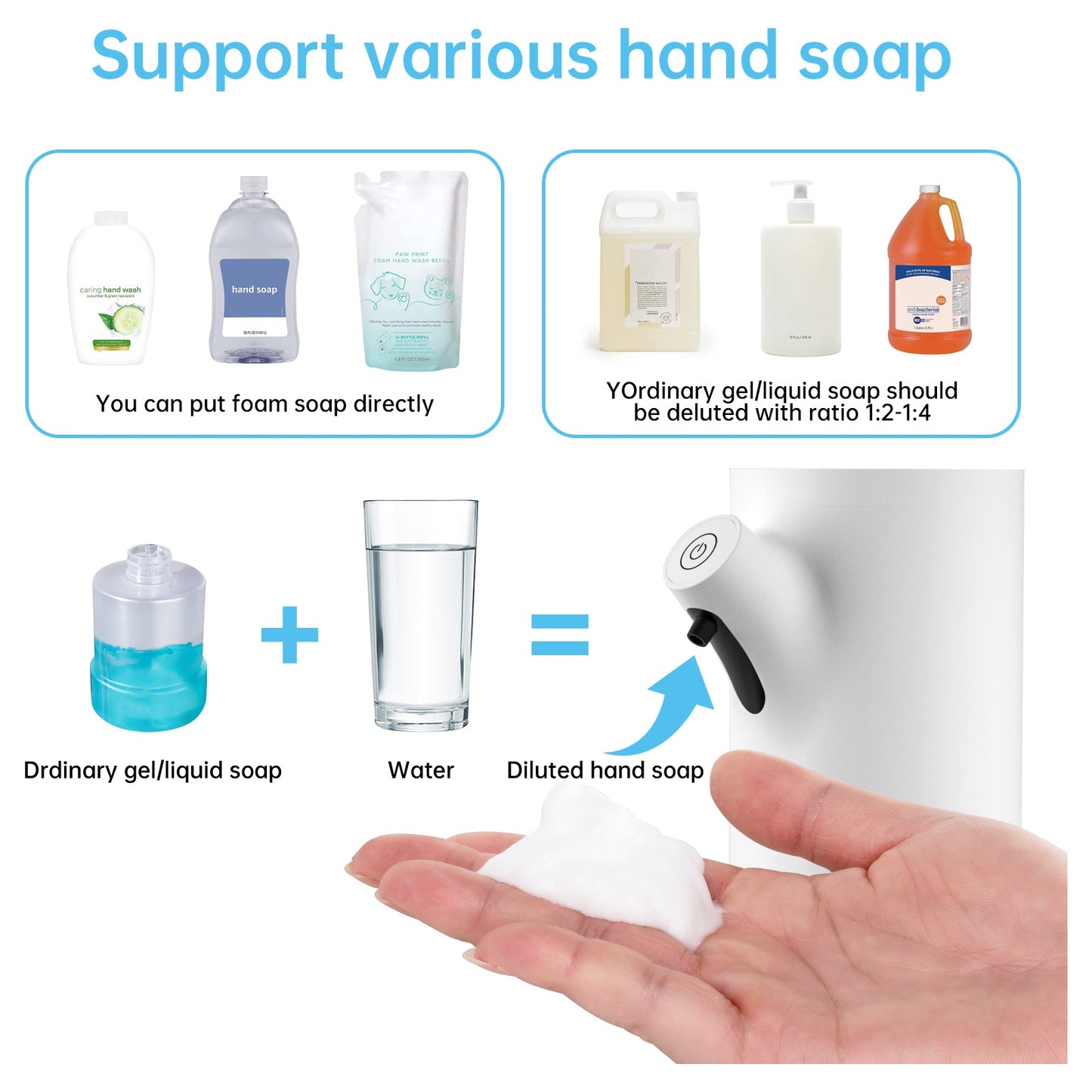 GOESMO 21240 Automatic Adjustable Foaming Soap Dispenser with Motion Sensor for Bathroom, Kitchen soap dispenserSoap dispenser