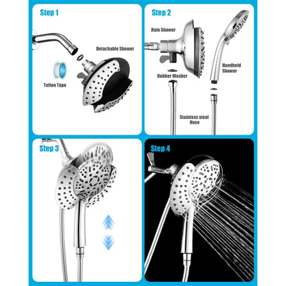 GOESMO 23231 Detacheable 2 in 1 Shower Head Set bathroomnew