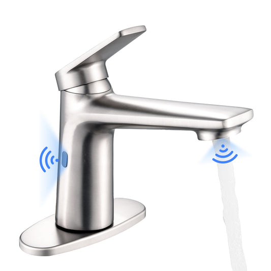 Goesmo 29100 Touchless Bathroom Sink Faucets with Single Handle 2 Sensor Modes bathroombathroom