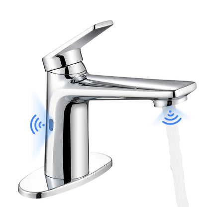 Goesmo 29100 Touchless Bathroom Sink Faucets with Single Handle 2 Sensor Modes bathroombathroom