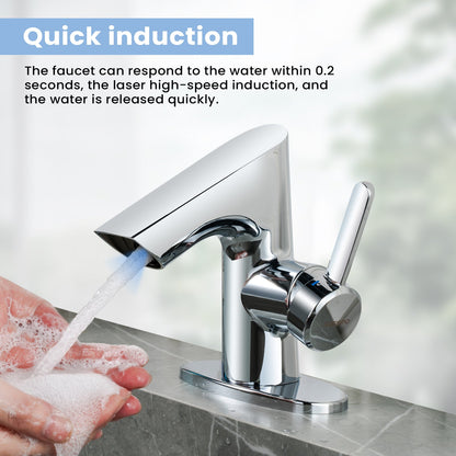 GOESMO 29140 Single Handle Dual Control Infrared Dual Sensor Bathroom Sink Faucet bathroombathroom