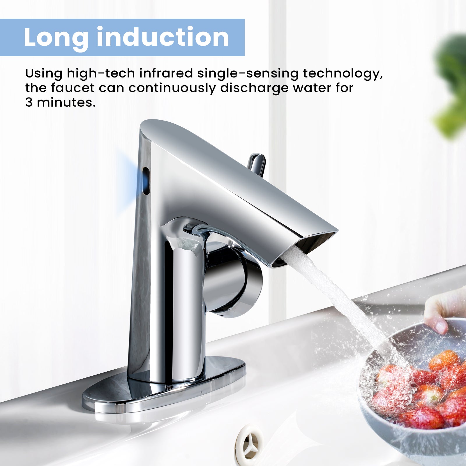 GOESMO 29140 Single Handle Dual Control Infrared Dual Sensor Bathroom Sink Faucet bathroombathroom