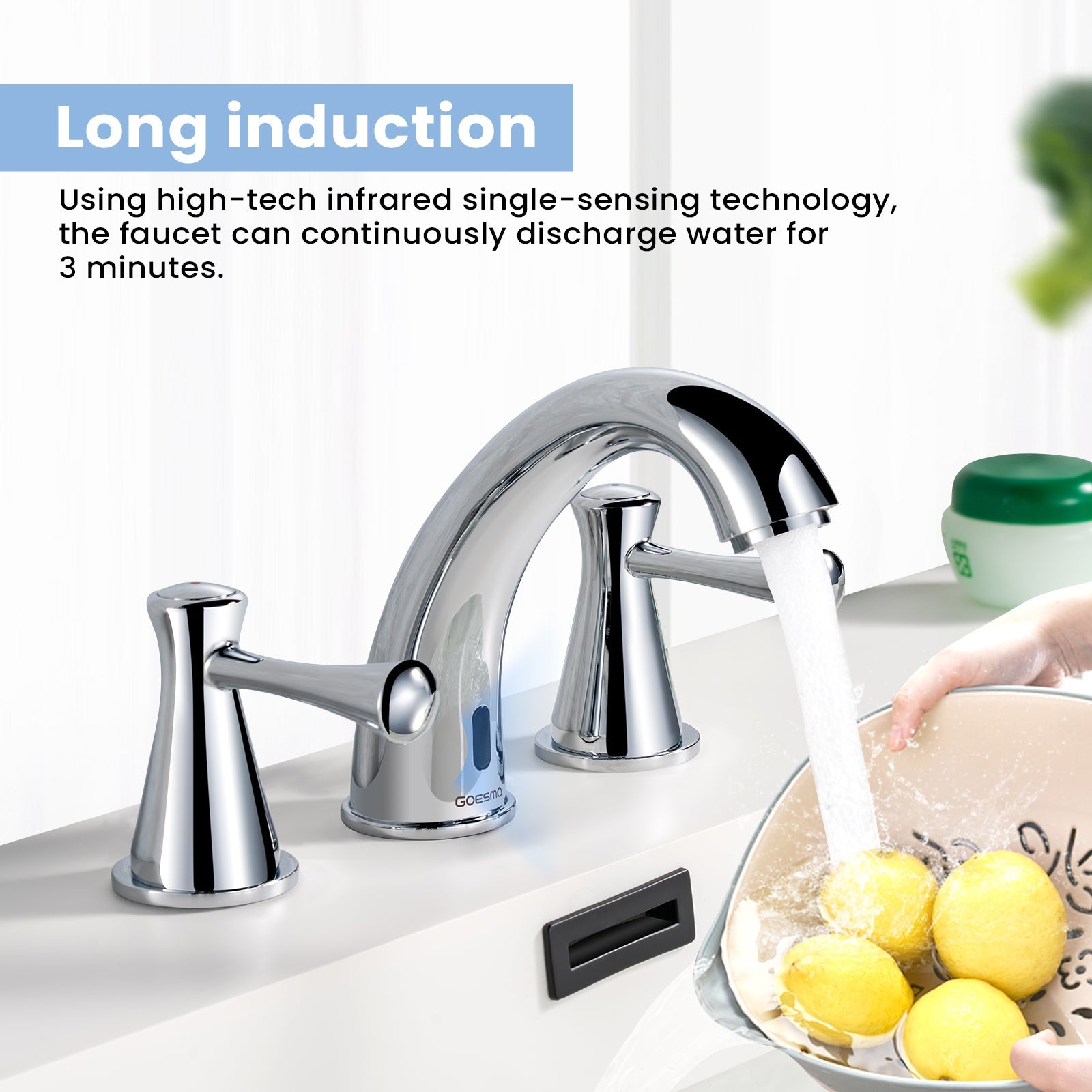 GOESMO 29180 Smart Dual - Handle Touchless Faucet for Bathrom Sink bathroombathroom
