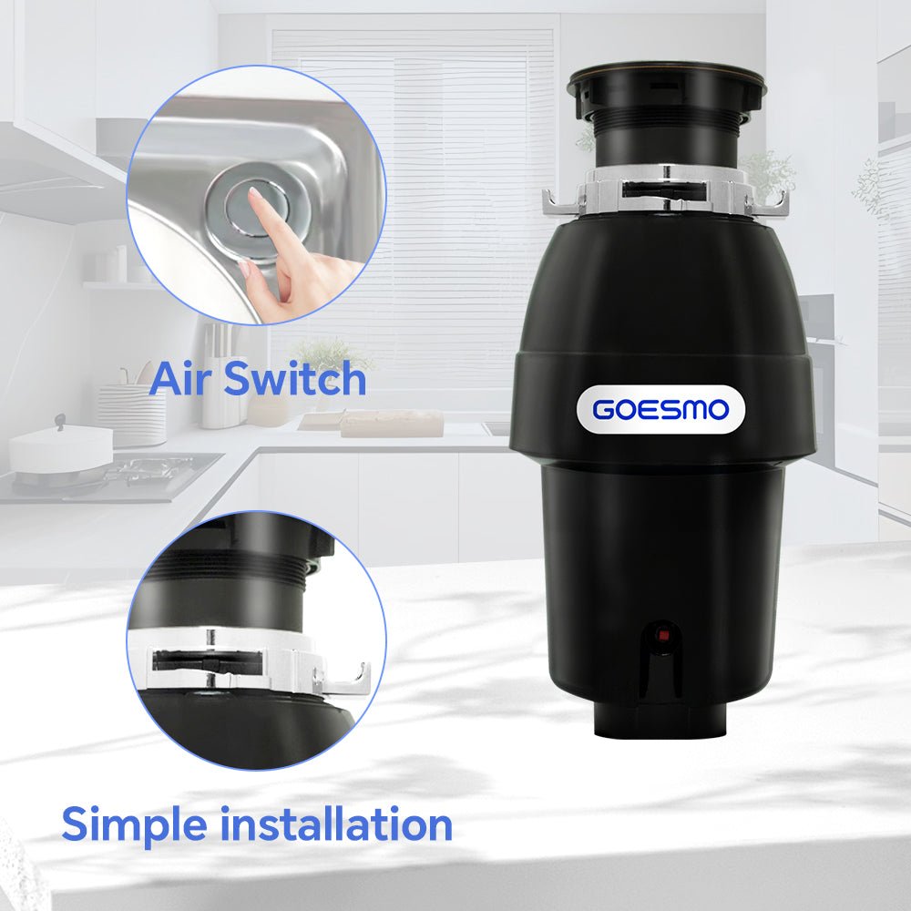 GOESMO BH76 Garbage Disposal 1/2 HP Continuous Feed Kitchen Food Waste Disposer kitchen