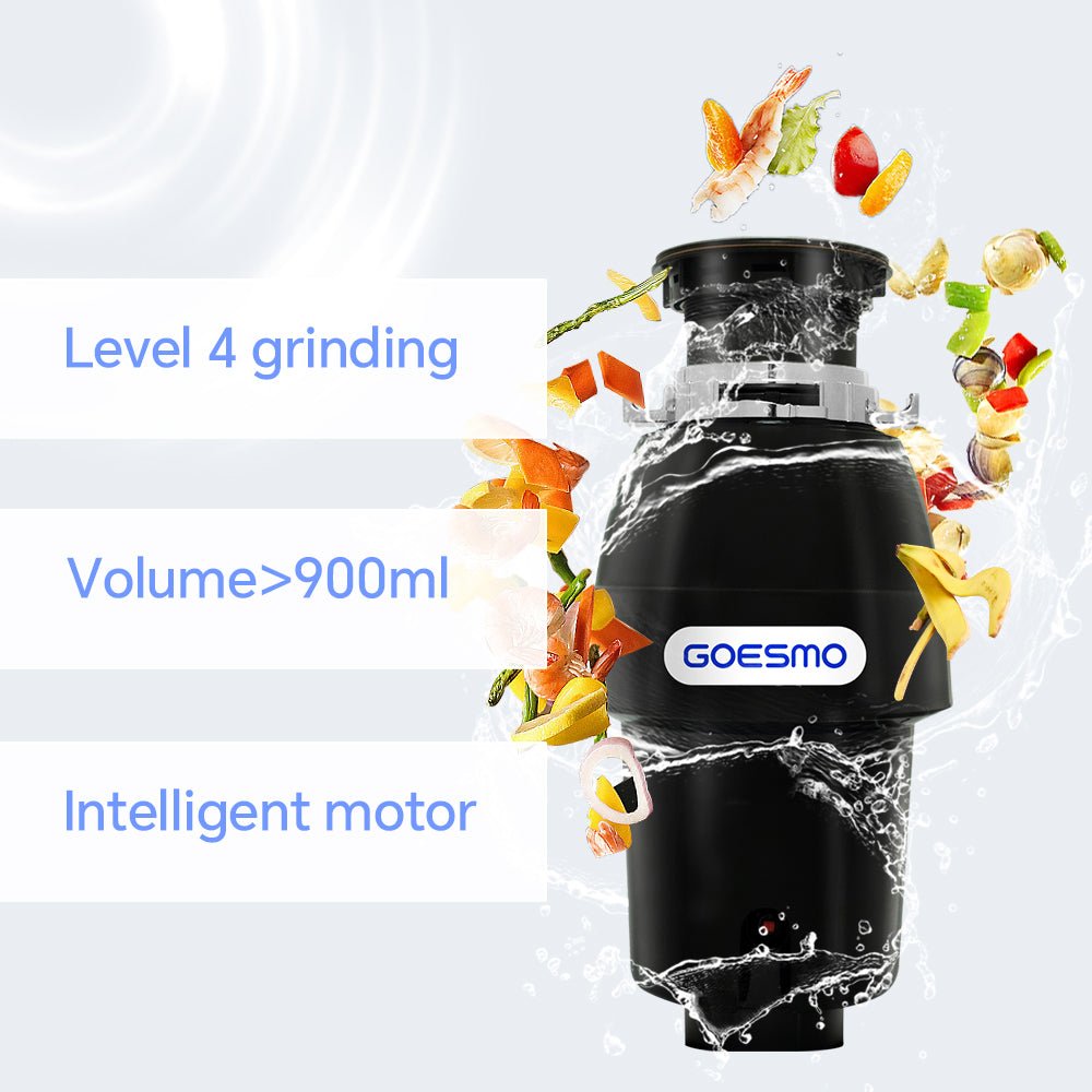 GOESMO BH76 Garbage Disposal 1/2 HP Continuous Feed Kitchen Food Waste Disposer kitchen