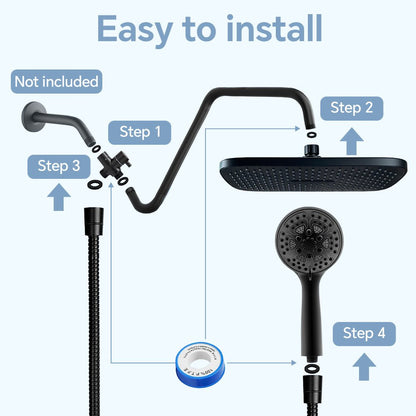 GOESMO Shower Head Combo With Handheld & Rain Shower bathroombathroom