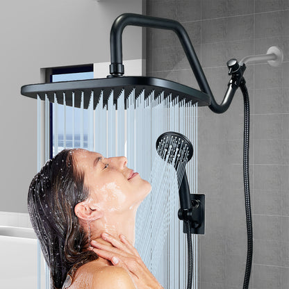 Contemporary bathroom featuring GOESMO high-pressure shower system with multiple spray settings